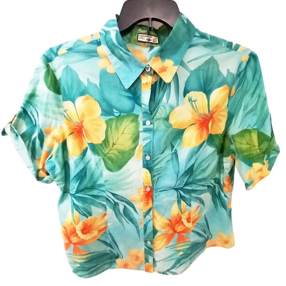 Vintage Caribbean Joe Multi-Color Summer Floral S… - image 1