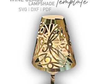 Wineglass Lampshade SVG, DIY Template for Cricut and Silhouette