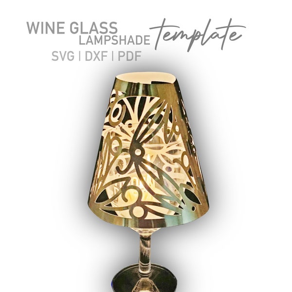 Weinglas Lampenschirm SVG, DIY Vorlage für Cricut und Silhouette