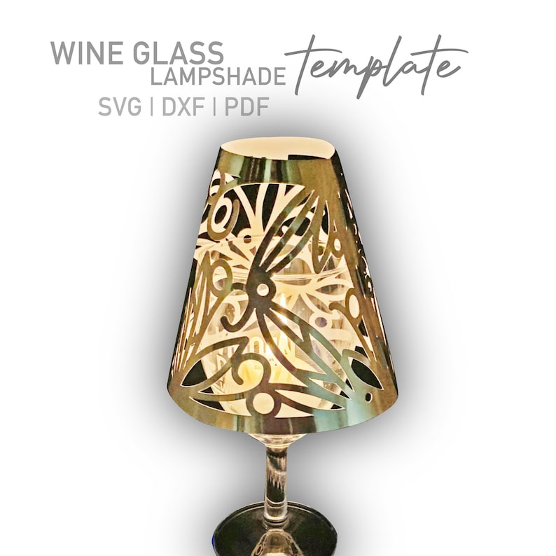 Wineglass Lampshade SVG, DIY Template for Cricut and Silhouette - Etsy