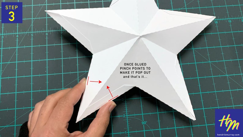5 Point 3D Star SVG Template Paper Art, Silhouette DXF and Printable ...