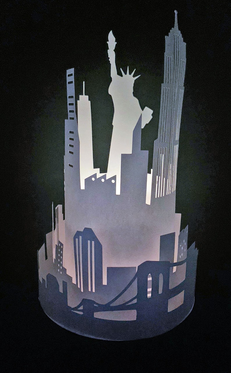 Modèle SVG Lanterne Skyline New York Lanterne DXF, PDF Cricut et Silhouette image 7