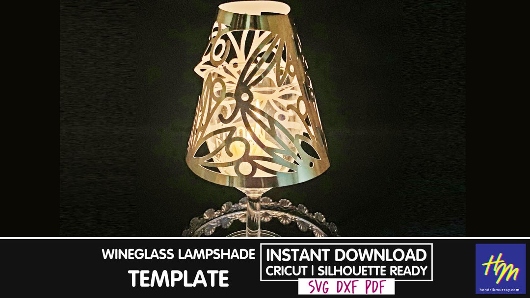 Wineglass Lampshade SVG DIY Template for Cricut and - Etsy