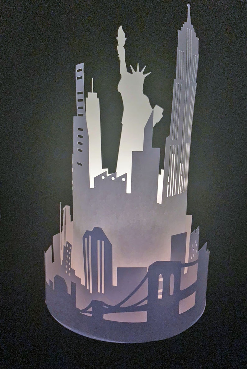 Modèle SVG Lanterne Skyline New York Lanterne DXF, PDF Cricut et Silhouette image 6