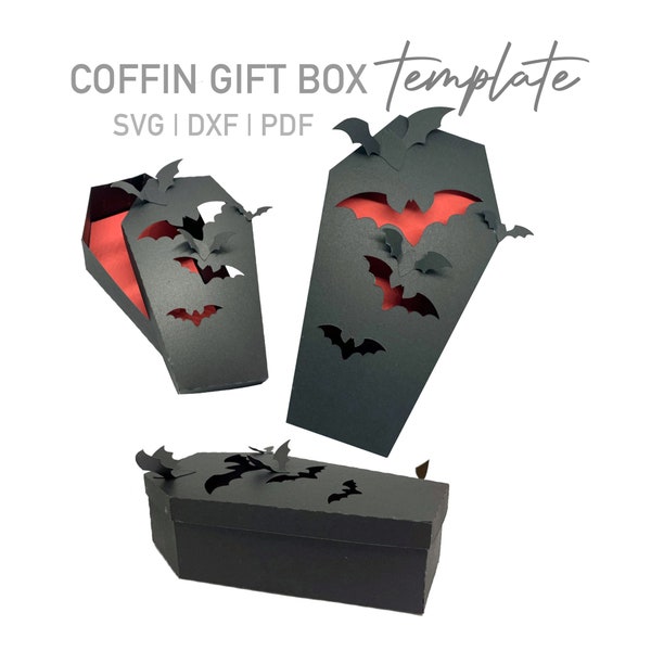 Coffin Gift Box Template,SVG, DXF, PDF, Ready To Cut on your Cricut etc.