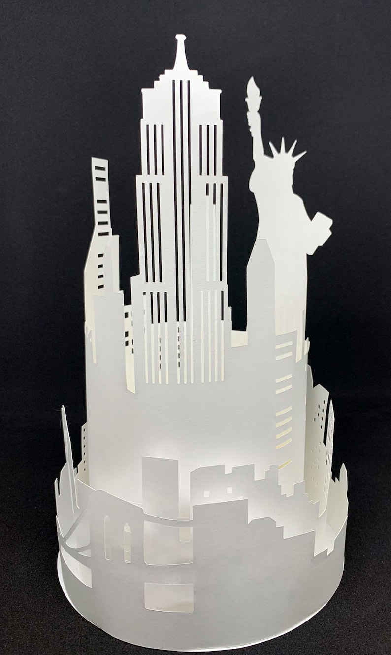 Modèle SVG Lanterne Skyline New York Lanterne DXF, PDF Cricut et Silhouette image 2