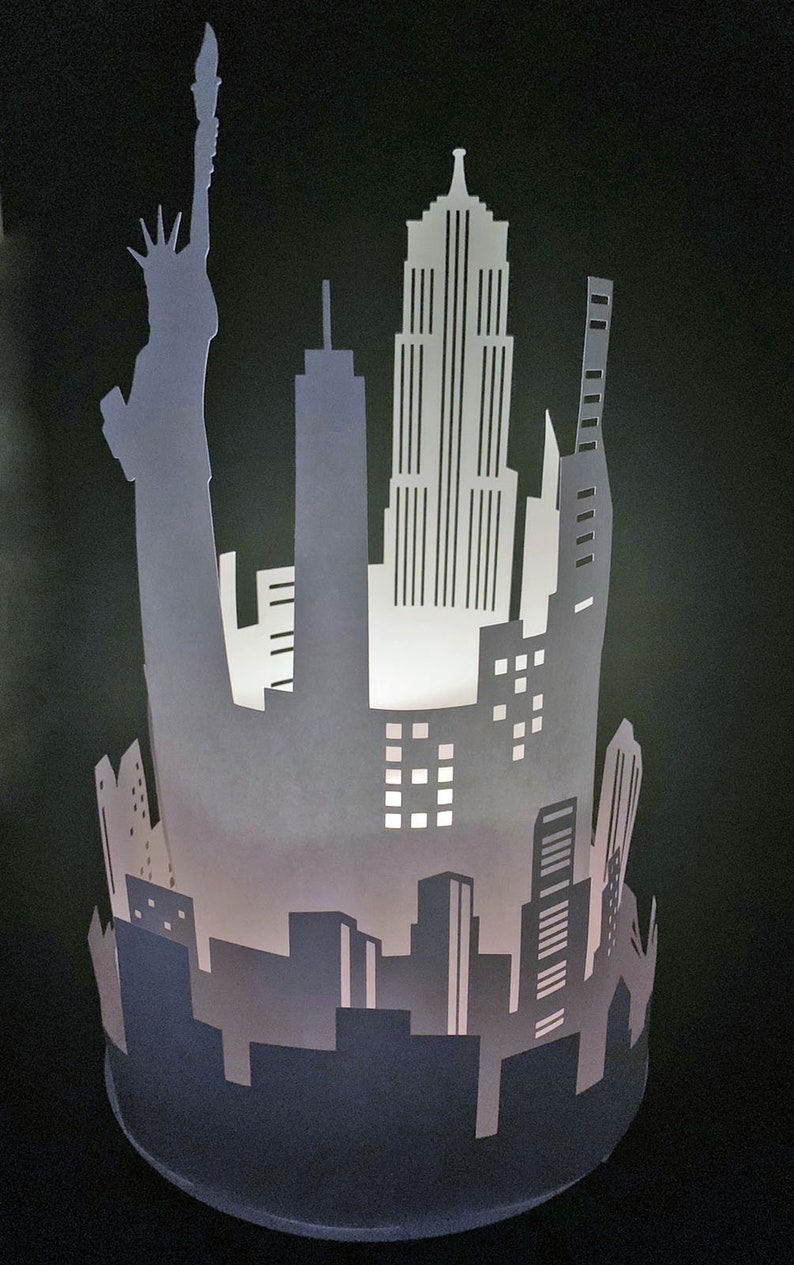 Modèle SVG Lanterne Skyline New York Lanterne DXF, PDF Cricut et Silhouette image 4