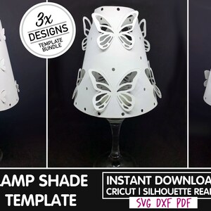 Wineglass Lampshade SVG Template Silhouette Cricut Dxf Pdf - Etsy