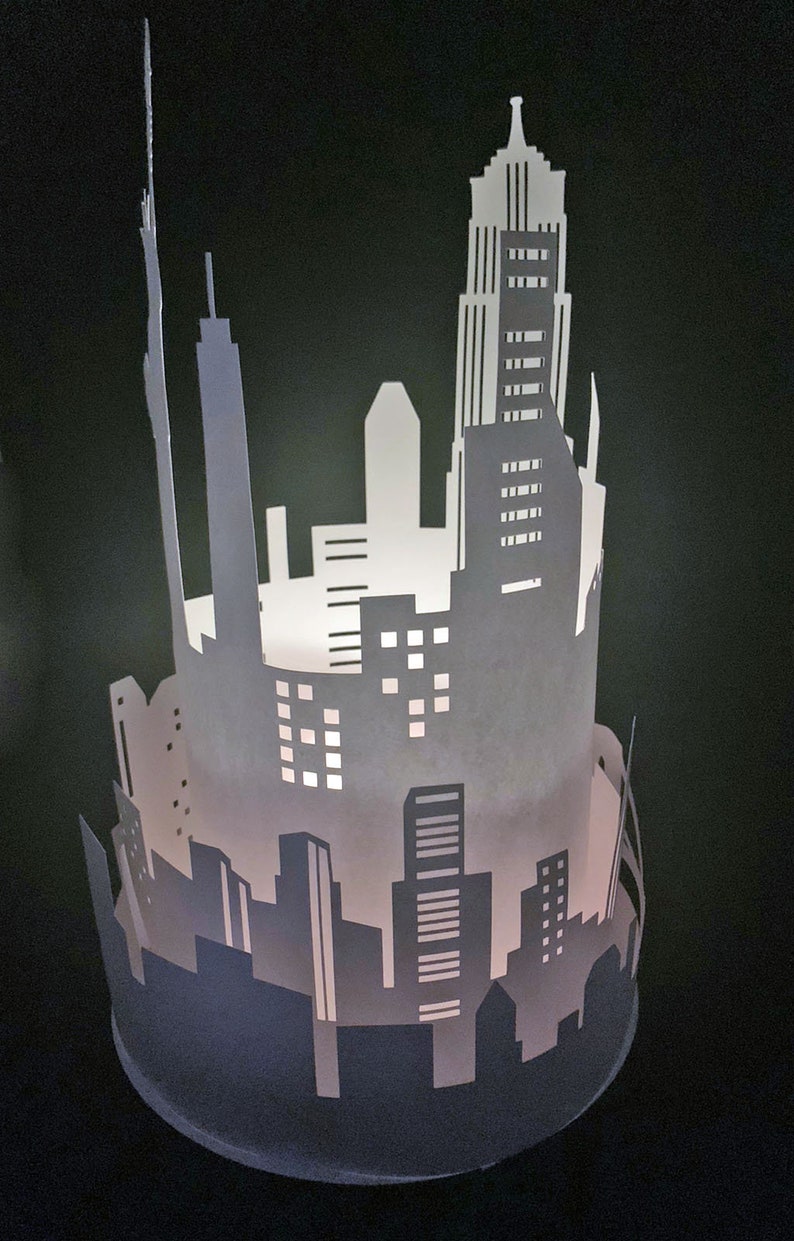 Modèle SVG Lanterne Skyline New York Lanterne DXF, PDF Cricut et Silhouette image 5