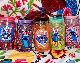 Stitch Easter Snow Globe Tumblers