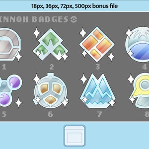 Twitch Sub Badges - Sinnoh League Trainer Badges Polished