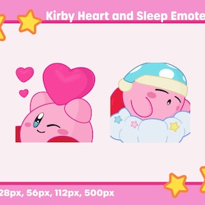 Kirby Heart and Sleep Static Emote Pair