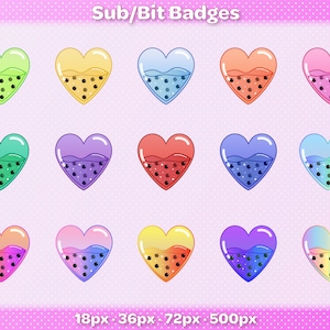 Boba Heart Sub/Bit Badges for Twitch