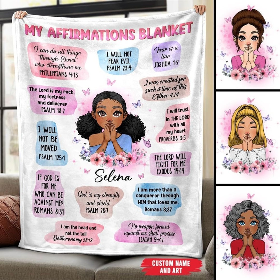 Personalized My Affirmations Blanket Black Girl Daily Etsy