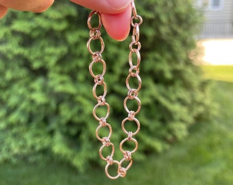 Bracelet en or rose | Chaîne à maillons circulaires | Bracelet fait main | Bijoux faits main | Idées cadeaux