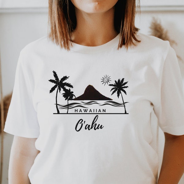 Chemise O’ahu Hawaii, chemise hawaïenne O’ahu, cadeau d’été, tee hawaïen, hawaïen, chemise des îles hawaïennes, chemise pour les vacances, chemise Oahu