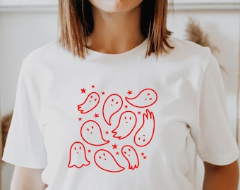 Cute ghost shirt, Unisex Halloween tee gift, Gift for Halloween, Baby ghost shirt,  Shirt for Halloween, Halloween gift, Seasonal tee shirt