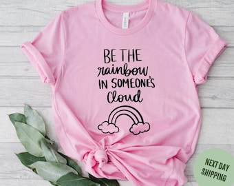 Rainbow Cloud Shirt: Positive Vibes Tee, Mental Health Shirt