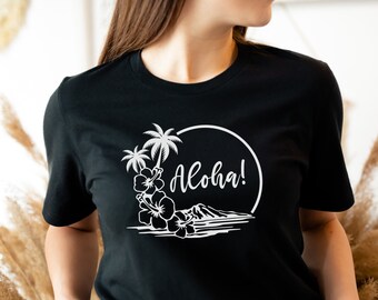 Hawaii Aloha Shirt: Tropical Plumeria Flower Tee