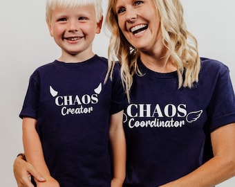 Chaos Coordinator & Chaos Creator shirts, Matching shirt, Toddler and Unisex shirt, Toddler shirt for gift, Gift for kid and mom, Kids shirt