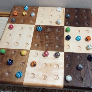 Handmade Marble Sudoku Board: Solid Maple & Walnut Hardwoods