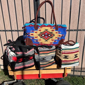 Grote reistas Go West-reistas - zuidwestelijk ontwerp met suède handvatten - GESCHIKT voor op reis!