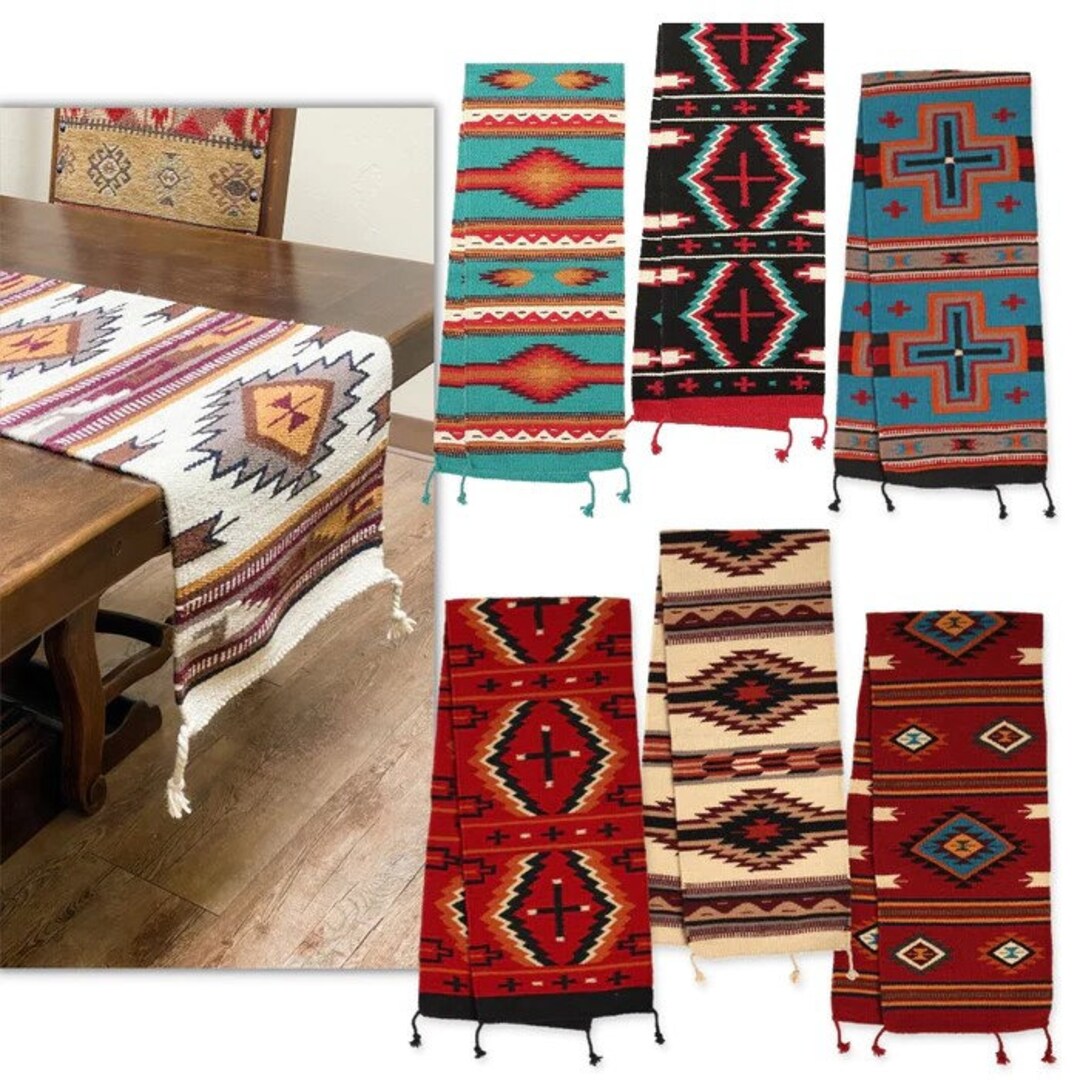 16 Southwestern Wool Table Runner 16 X 80 Etsy