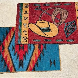 Doormat Outdoor Coir Western Themed Door Mat- Cowboy Western Design- Say WELCOME in style!
