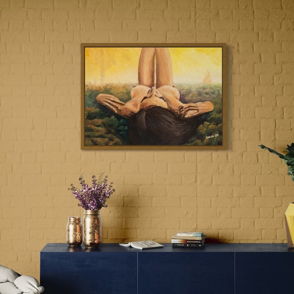 ORIGINAL OIL PAINTING, "As in My Dreams", hot nude woman lying on the ground, sexy sensual picture for you or your partner, good erotic gift
