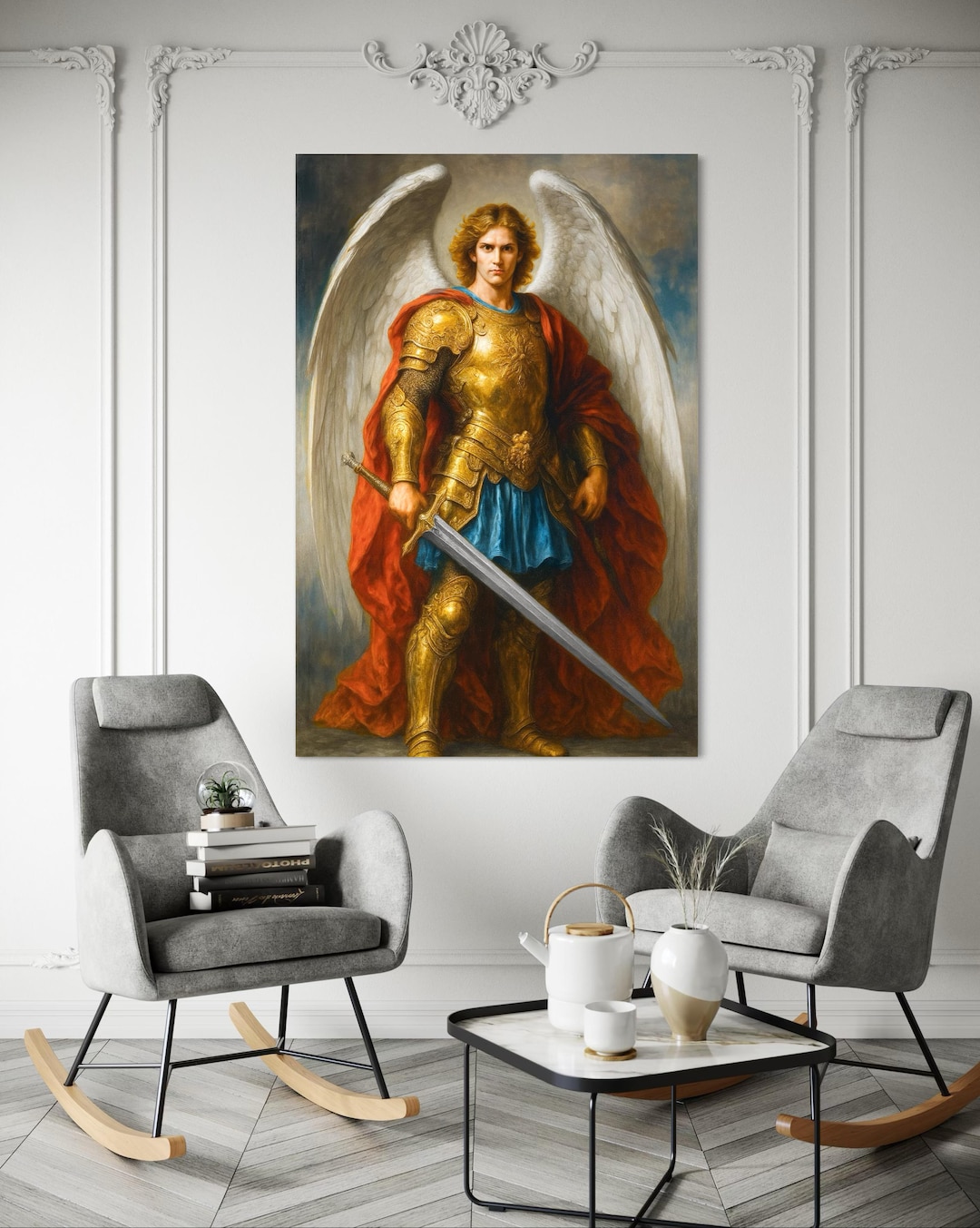 St. Michael the Archangel Canvas Print: Religious Guardian Angel Wall ...