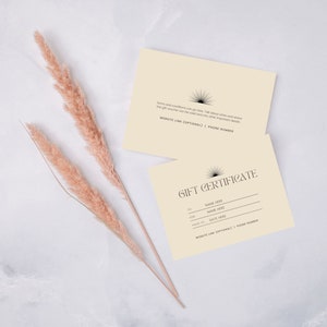 Neutral Boho Gift Certificate Editable Template