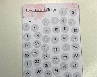 Verschiedene 52 Wochen Challenges / Challenges / Umschlagmethode / Budget / Budgeting / Sparchallenges / Sparen