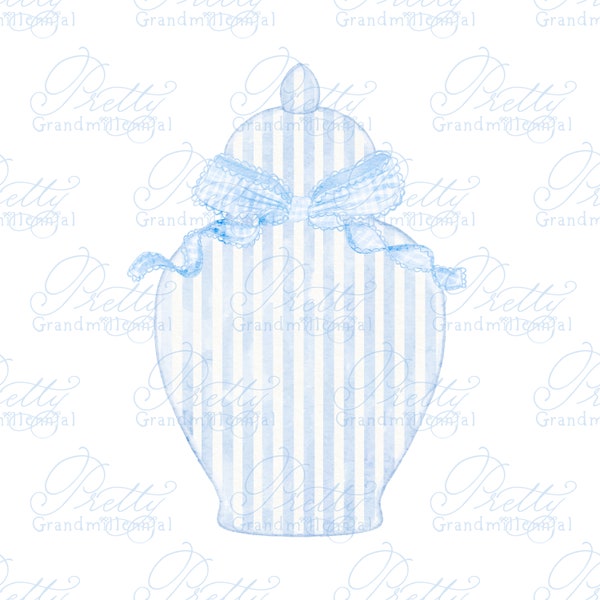 Ginger jar clipart, ginger jar vase, chinoiserie ginger jar, chinoiserie clipart, grandmillennial clipart, bow clipart, ginger jars