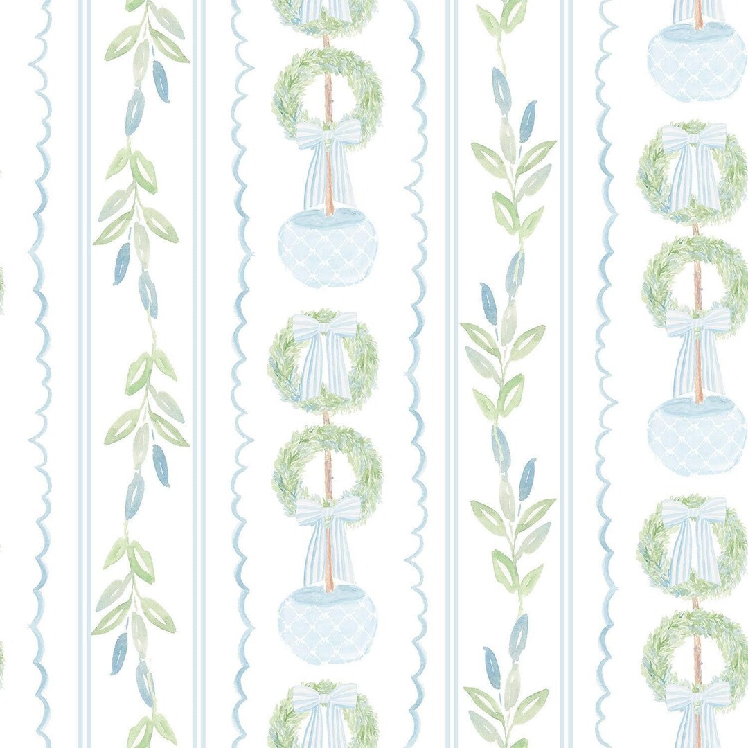 Oilpastel Boxwood Tree Seamless Pattern, Boxwood Trees Pattern, Boxwood ...