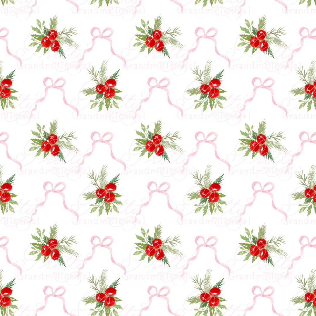 Christmas Ribbon Pattern, Seamless Pattern, Christmas Pattern, Seamless ...