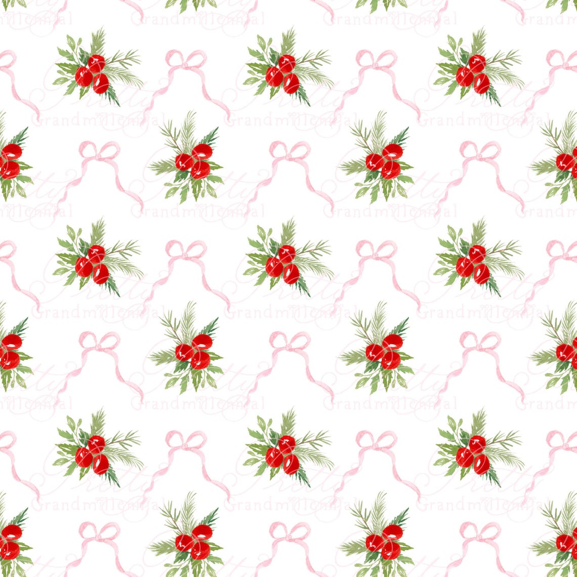Christmas Ribbon Pattern, Seamless Pattern, Christmas Pattern, Seamless ...