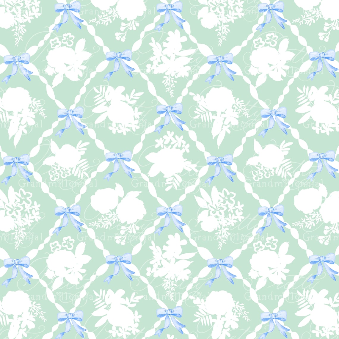 Ribbons Pattern, Seamless Pattern, Bow Pattern, Seamless Pattern ...