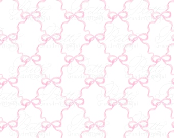 Ribbons pattern, seamless pattern, bow pattern, seamless pattern trellis, painted seamless pattern, grandmillennial pattern shop, bows