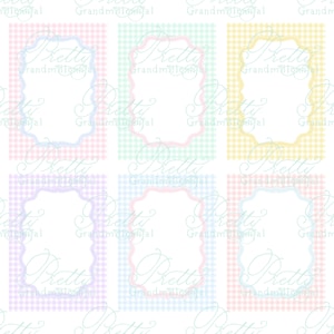 Gingham 5x7 frame clipart, bow frame clipart, grandmillennial clipart, ribbon frame clipart, 5x7 frame clipart, ribbon bows clipart