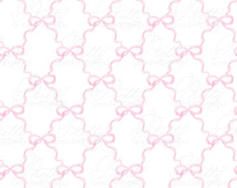 Ribbons pattern, seamless pattern, bow pattern, seamless pattern trellis, painted seamless pattern, grandmillennial pattern shop, bows
