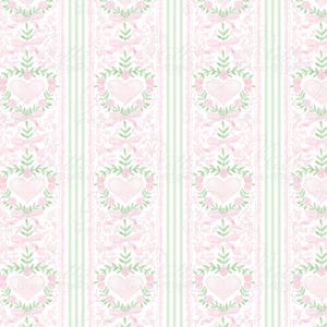 Valentine&#39;s Day Pattern, watercolor Bows Lace hearts, hearts pattern, commercial use patterns, pattern shop, grandmillennial patterns
