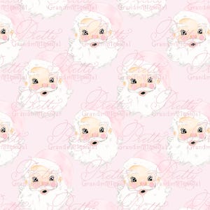 Pink Vintage Watercolor Santa, Vintage Santa Watercolor, Santa Pattern ...