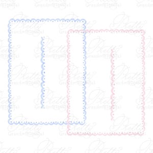 5x7 scallop frame, grandmillennial clipart, frame clipart, scallop border, commercial use clipart, grandmillennial borders, border clipart