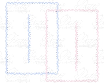 5x7 scallop frame, grandmillennial clipart, frame clipart, scallop border, commercial use clipart, grandmillennial borders, border clipart
