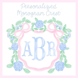 Personalized monogram crest, custom crest monogram, watercolor crest monogram, birthday crest, wedding crest, custom watercolor crest