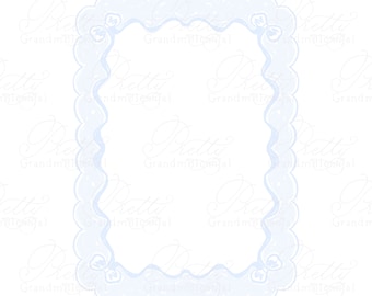 Scalloped frame clipart, bow ribbon frame clipart, grandmillennial clipart, ribbon frame clipart, 5x7 frame clipart, ribbon bows clipart