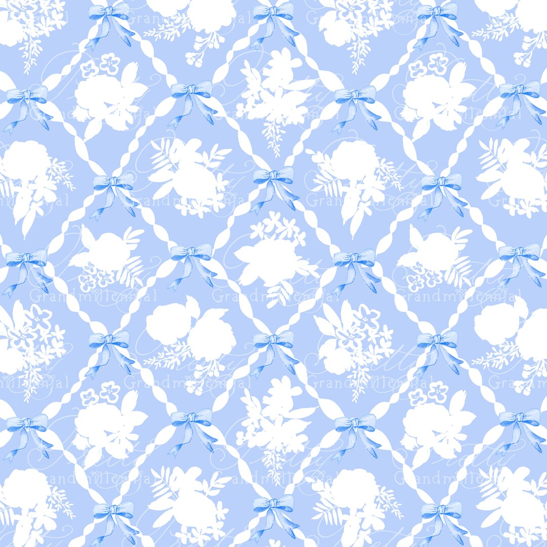 Ribbons Pattern, Seamless Pattern, Bow Pattern, Seamless Pattern ...