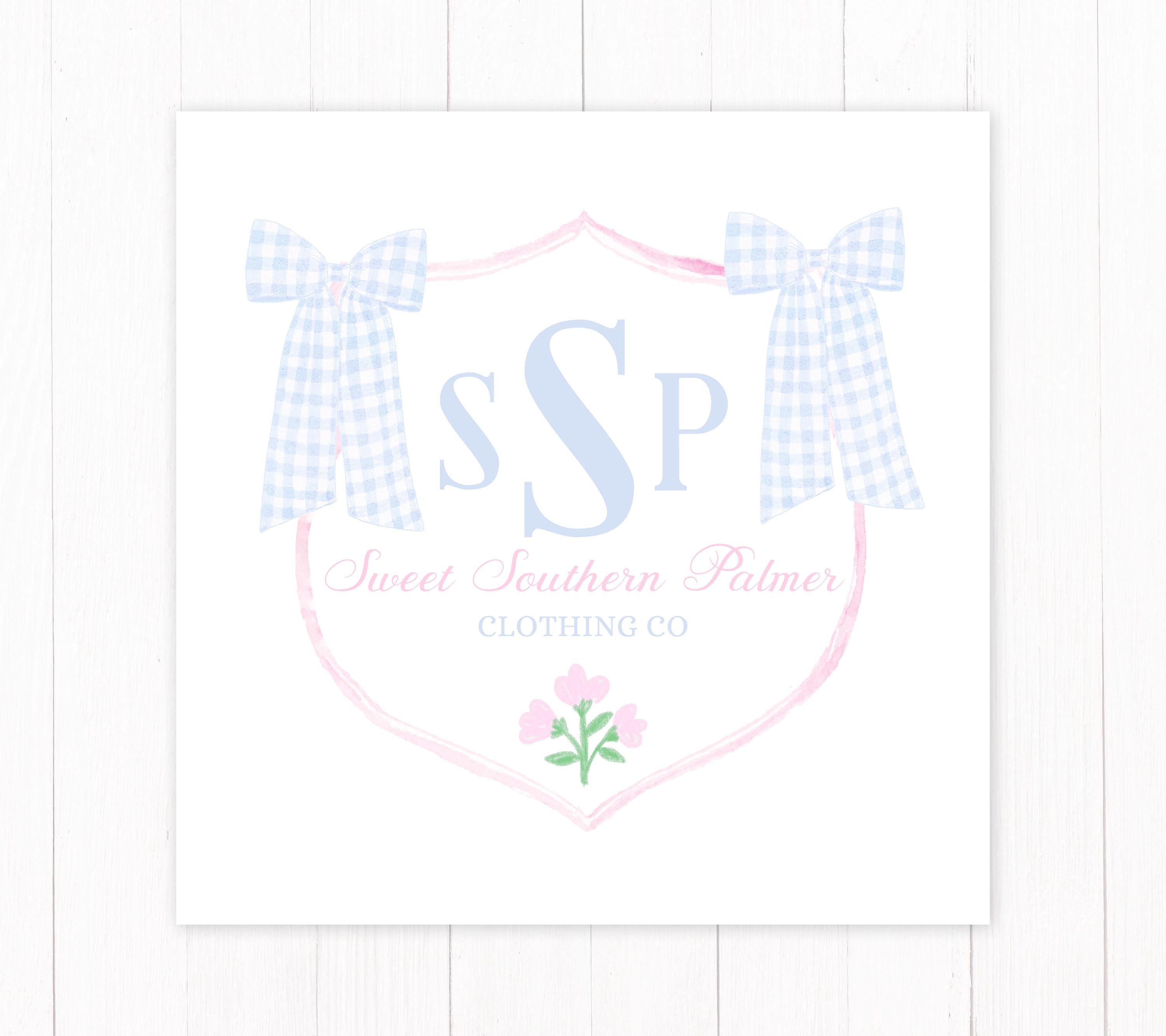 Preppy Logo-Vorlage, Schleifen-Logo-Vorlage, Schleifen-Logo-Vorlage, Grandmillennial-Logo, Branding-Vorlage, bearbeitbare Logo-Vorlage