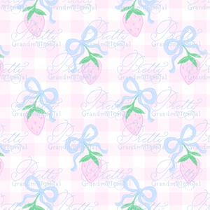 Strawberry print, Summer pattern, grandmillennial pattern, pretty grandmillennial, strawberries, commercial use, children's clothing pattern