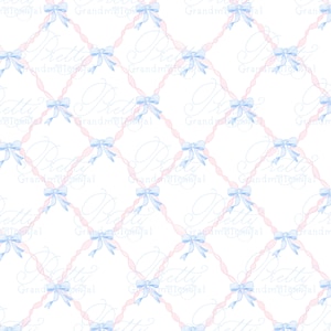 Ribbons pattern, seamless pattern, bow pattern, seamless pattern flowers, painted seamless pattern, grandmillennial pattern shop, bows